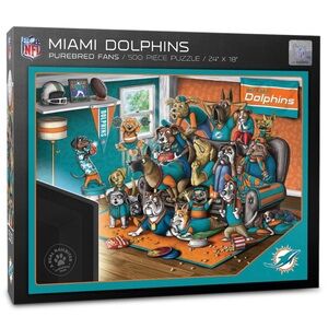 Miami Dolphins Purebred Fans 18'' x 24'' A Real Nailbiter 500-Piece Puzzle